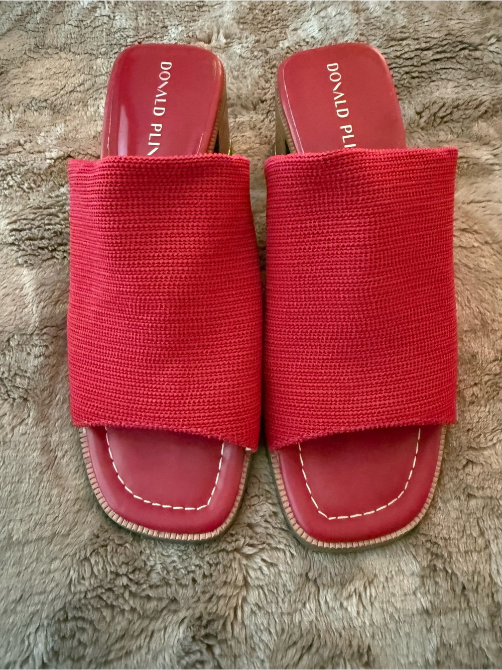 Donald J. Pliner Red Knit Slide Mules